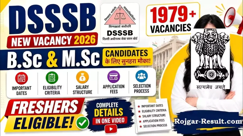 DSSSB Recruitment 2026 Notification Out: Apply for 1979 TGT, JSA, IT Assistant Posts DSSSB Recruitment